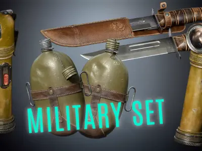 Military Set Low-poly 3D model