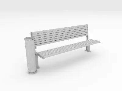 Bench Park 29 Low-poly 3D model