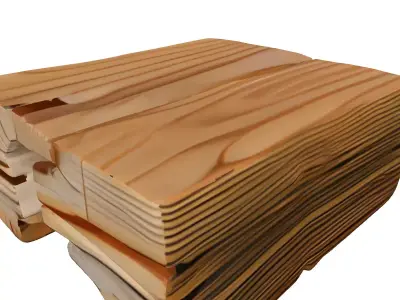 Rustic Wooden Pallet Boards Stack Low-poly 3D model