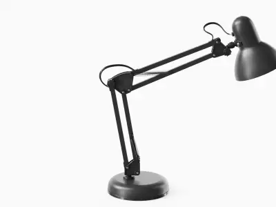 Modern Study Desk Lamp Black Low-poly 3D model
