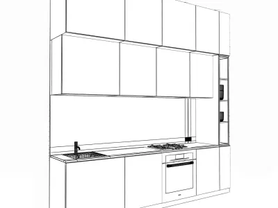 Modern kitchen 3D model 20