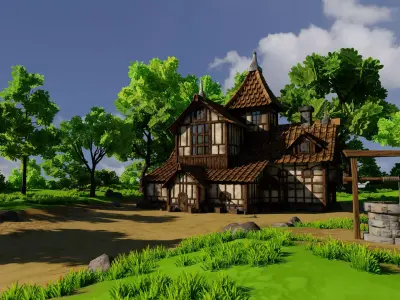 Medieval House 10 With Environment 3D model
