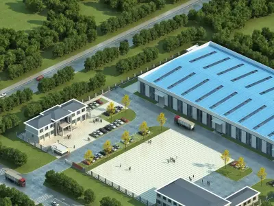 Modern Industrial Facility 3D model