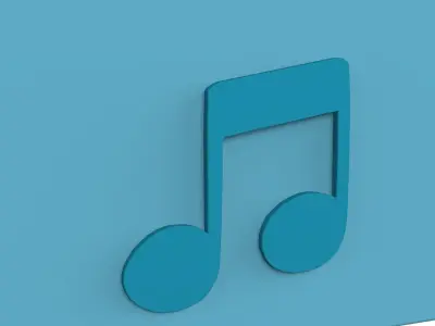 Icon Folder Music 3D Model Low-poly 3D model