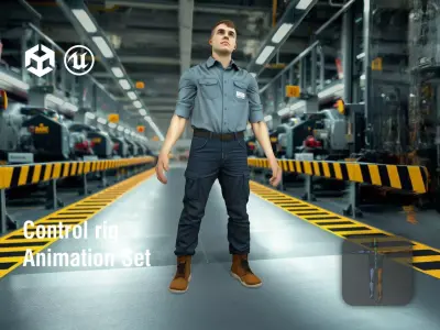 Factory Worker Realistic Character Model Low-poly 3D model