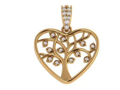 Heart Tree Pendant 3D print model
