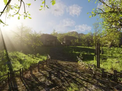 Pond Village Scene 3D model