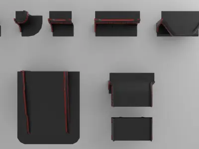 Sci fi Modular Environment Pack low poly Low-poly 3D model