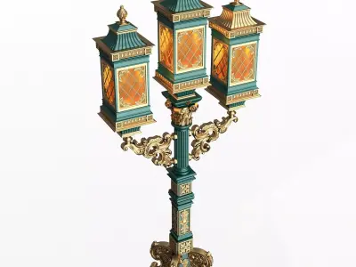 Classic Street Light 0202 Low-poly 3D model