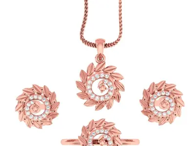 25 Ring Earrings Pendant Combo 3D Model Pack