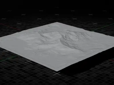 Moon Mountains 1 with 8K Textures 3D model