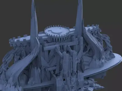 Helms Castle inspired wall 1 3D model