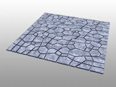 Stone ground tiles 3D model