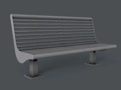 Metal Modern Bench 25 PBR Game Ready Low-poly 3D model
