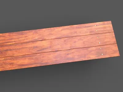 Street Bench Low-poly 3D model