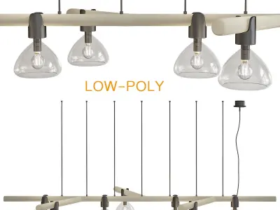 Chandelier collection low poly 3d model pendant light Low-poly 3D model