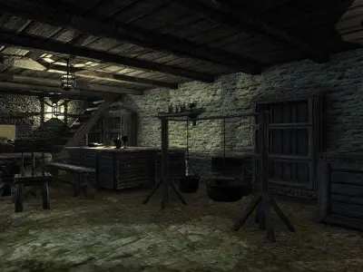 Medieval Tavern Low-poly 3D model