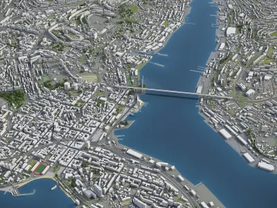 Vladivostok - 3D City Model Low-poly 3D model