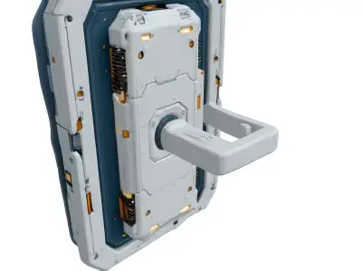 SciFi Futuristic Door Handle Low-poly 3D model