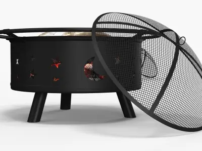  Whole Cod Placed on Charcoal Grill Grate 