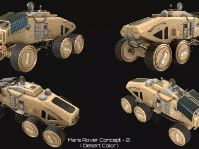 Mars Rover Concept-2-All Colors 3D Model Pack