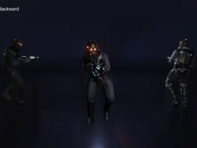 SCiFI Killer Animated Character Low-poly 3D model