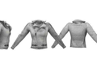 Brown Leather Jacket Low-poly 3D model