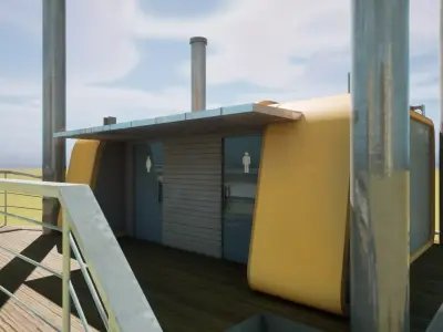 Korean Hanriver toilet 02 Low-poly 3D model Low-poly 3D model