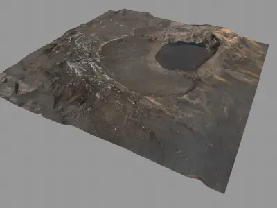 Mountain landscape Crater 3D model
