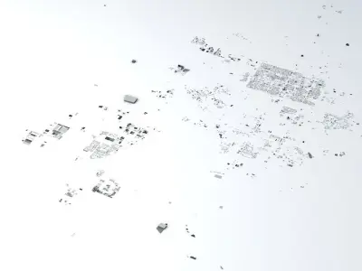 Xian Streets and Buildings 3D model