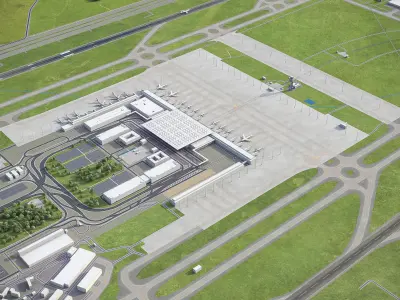 Berlin - Brandenburg Airport - BER Low-poly 3D model