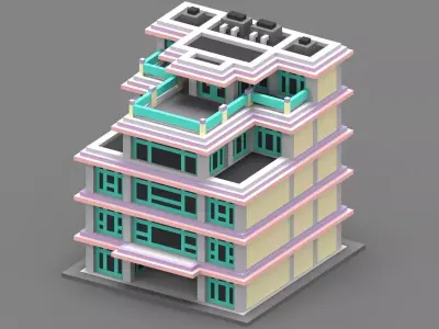 House Voxel - 9 Low-poly 3D model