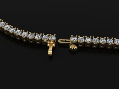 Diamond Tennis Necklace Links 2MM 3D print model