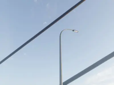 Street Light 11 version 17 10m with pole 1 Low-poly 3D model