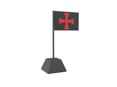Crusades Knight Flag v1 001 Low-poly 3D model