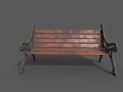 Street Bench Pack 2 Low-poly 3D model