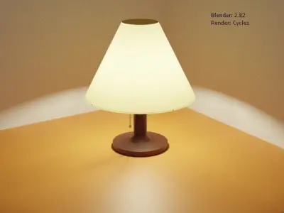Bedside Lamp - Lampshade - Abajur Low-poly 3D model
