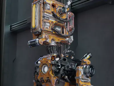 Robot Sci-fi Low-poly 3D model by EdwardSid