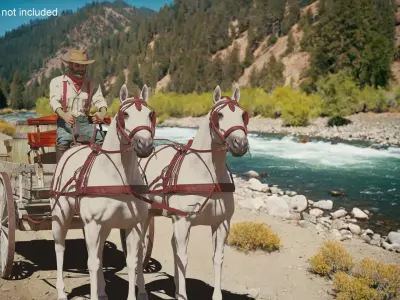  Gold Rush Miner with Wagon and Horses  purchase