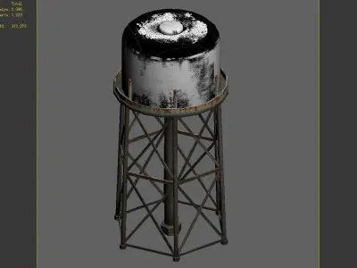 City-water tower 01 3D model