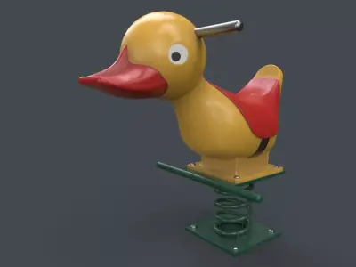 PBR Outdoor Spring Swing Playground Toy A Low-poly 3D model