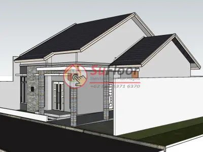 House 13x20m code 445- Sketchup 3D model 3D model 3D model