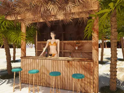 Beach Bar  3D model