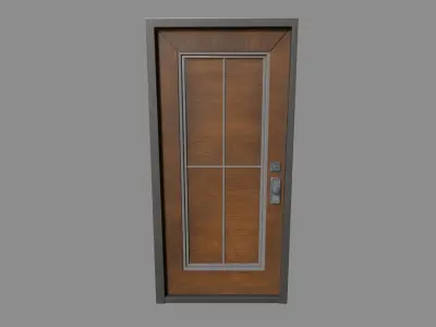 wooden door Low-poly 3D model 21