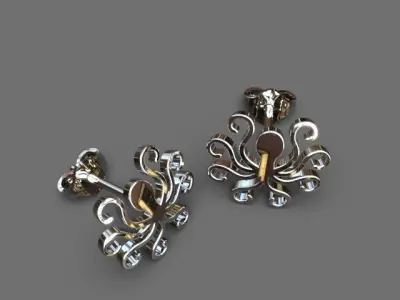 Octopus earrings 3D print model
