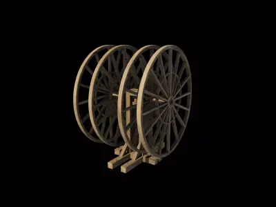 Watermill wheel 03 3D model