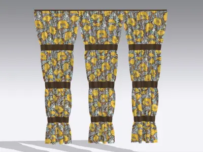 Curtain Low-poly 3D model