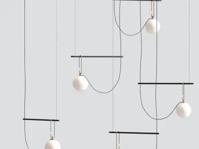 Ic Flos Hanging Pendant Lamp Set 3D model