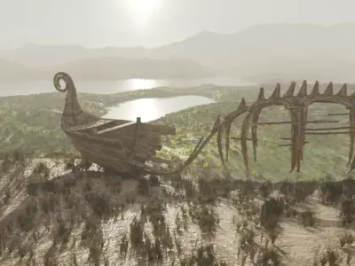 Isolated  Nordic Sculpture Low-poly 3D model