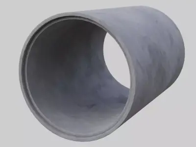 Concrete Pipe 1A Low-poly 3D model